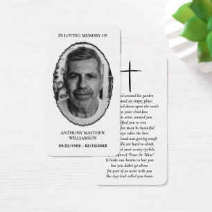 Modern Custom Photo Memorial Cards