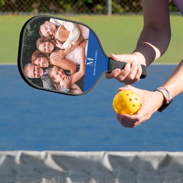 Modern custom Photo Monogram Name Pickleball Paddl Paddle (Insitu)
