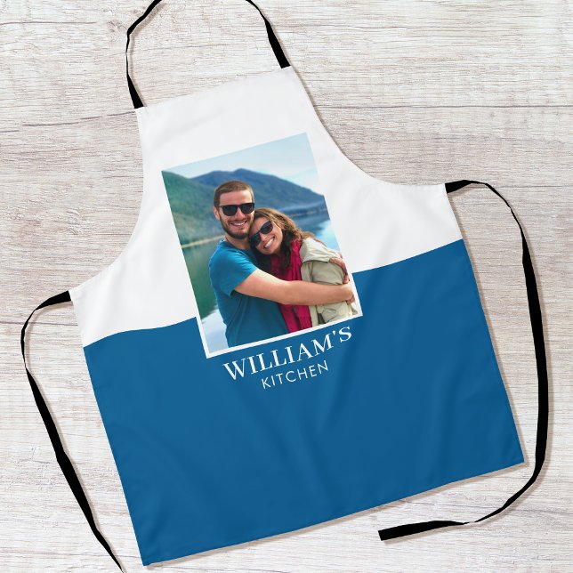 Modern Custom Photo Navy Kitchen Blue Apron (Creator Uploaded)