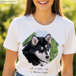 Modern Custom Photo Paint Brushstroke Pet Dog T-Shirt