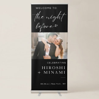 Modern Custom Photo Rehearsal Dinner Retractable Banner