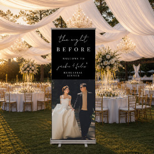 Modern Custom Photo Rehearsal Dinner Welcome Retractable Banner