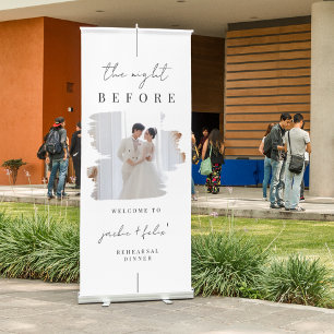 Modern Custom Photo Rehearsal Dinner Welcome Retractable Banner