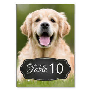 Modern Custom Photo Rustic Chalkboard Wedding Table Number