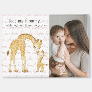 Modern Custom Photo Script 'I Love You - Mummy'  Magnet