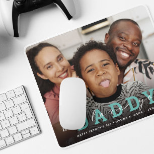 Modern Custom Photo Script 'We Love You - Daddy' Mouse Mat