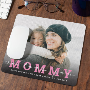 Modern Custom Photo Script 'We Love You - Mummy' Mouse Mat