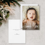 Modern Custom Photo Small Note Baby Shower  Thank You Card<br><div class="desc">Express your gratitude with the Modern Custom Photo Small Note Baby Shower Thank You card! Featuring a clean design and space for a personalised photo, this card is the perfect way to thank guests for celebrating your special day. Stylish and heartfelt, it’s a keepsake they’ll love. Featuring a handlettering style...</div>