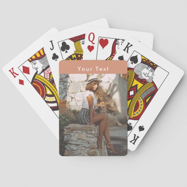 Modern Custom Photo & Text Terracotta   Playing Cards (Back)