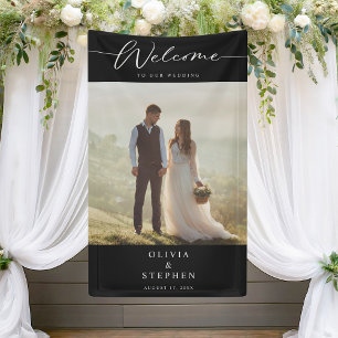 Modern Custom Photo Wedding Banner