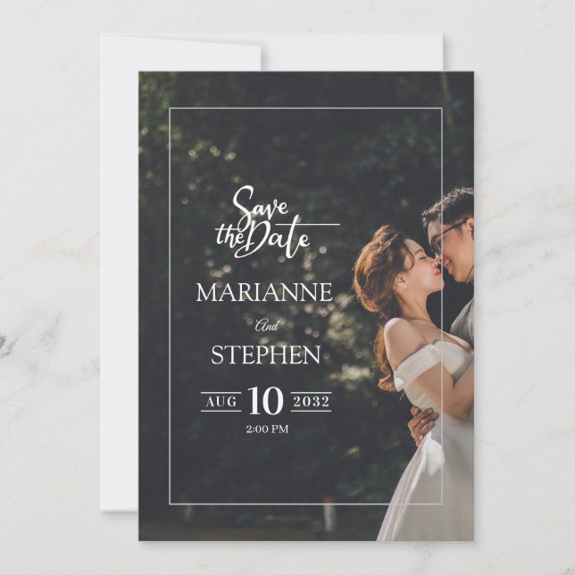 Modern Custom Photo Wedding Invitation (Front)