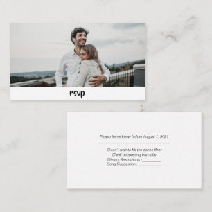 Modern Custom Photo Wedding Rsvp Card