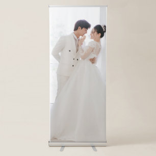 Modern Custom Photo Wedding Shower Anniversary Retractable Banner