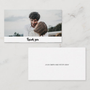 Modern Custom Photo Wedding Thank you Card