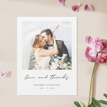 Modern Custom Photo Wedding Thank You Magnet<br><div class="desc">This simply chic photo wedding thank you magnet card template features a clean, modern design. We've chosen a modern script in black for 'love and thanks'. This part of the design can't be altered. But you can change the colour and font of any other text to suit your style. Use...</div>