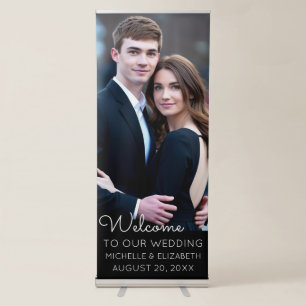 Modern Custom Photo Wedding Welcome                Retractable Banner