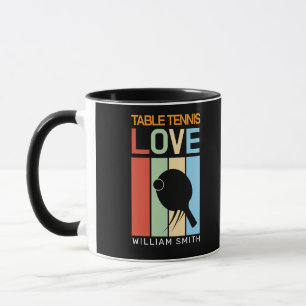 Modern Custom Ping Pong Player Name Colourful Line Mug