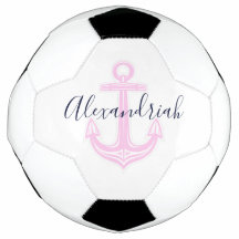 Modern Custom Pink  Navy Nautical  Anchor Football