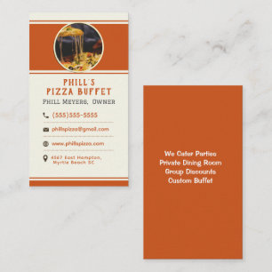 Modern Custom Pizza Restaurant   Business Card