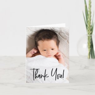 Modern Custom Portrait Baby Photo Thank You