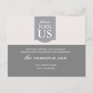 Modern custom ribbon wedding reception card