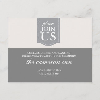 Modern custom ribbon wedding reception card