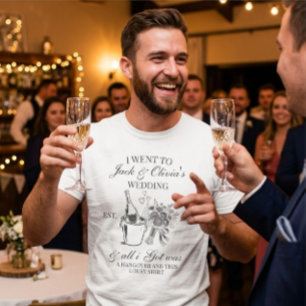 Modern Custom Simple Wedding Couple Black Text T-Shirt
