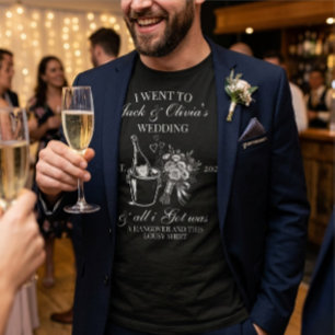 Modern Custom Simple Wedding Couple White Text T-Shirt