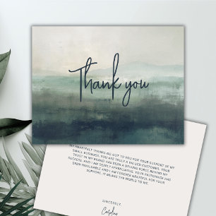 Modern Custom Small Business Abstract Sage Green Thank You Card