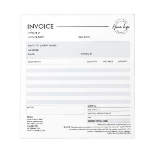 Modern Custom Small Business Invoice Sales Receipt Notepad