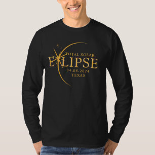 Modern Custom State 2024 Texas Total Solar Eclipse T-Shirt