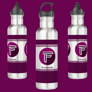 Modern Custom Stylish Name Monogram Letter (F) 710 Ml Water Bottle