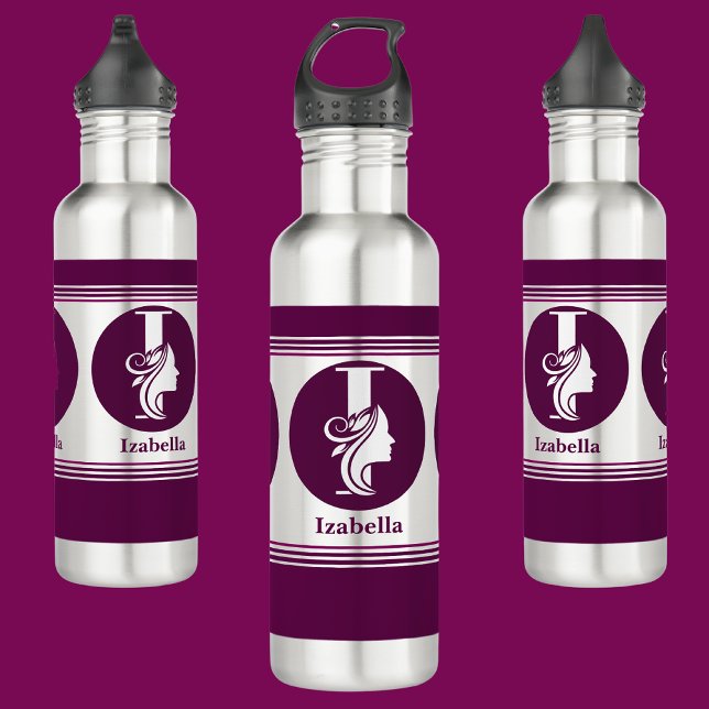 Modern Custom Stylish Name Monogram Letter ( I ) 710 Ml Water Bottle (Creator Uploaded)