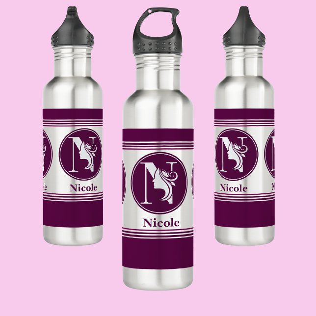 Modern Custom Stylish Name Monogram Letter ( N ) 710 Ml Water Bottle (Creator Uploaded)