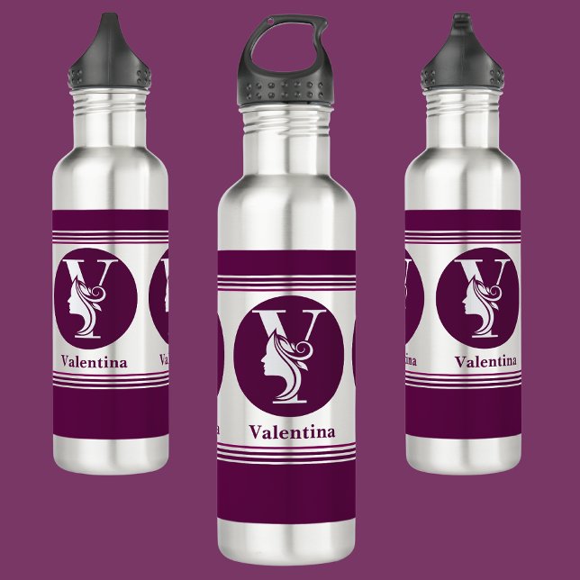 Modern Custom Stylish Name Monogram Letter ( V ) 710 Ml Water Bottle (Creator Uploaded)