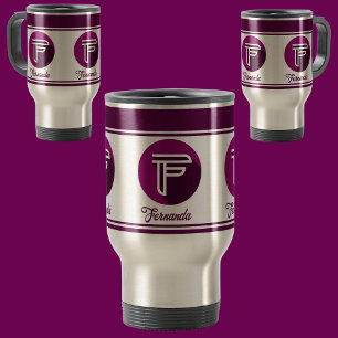 Modern Custom Stylish Name Monogram Travel Mug