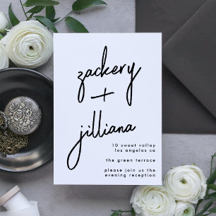 Modern Custom Stylish Names Wedding Reception Enclosure Card