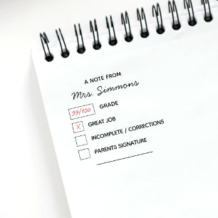 Modern Custom Teacher Homework Grade Great Job Rubber Stamp