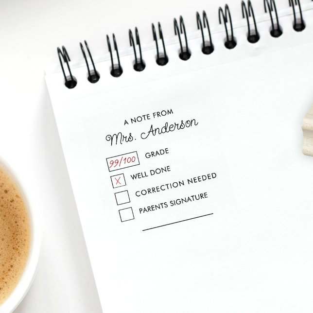 Modern Custom Teacher Homework Grading Rubber Stamp (Creator Uploaded)