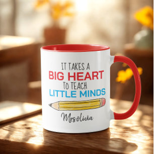 Modern Custom Teachers Name With Quote Colorful Mug