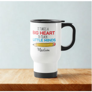 Modern Custom Teachers Name With Quote Colorful Travel Mug