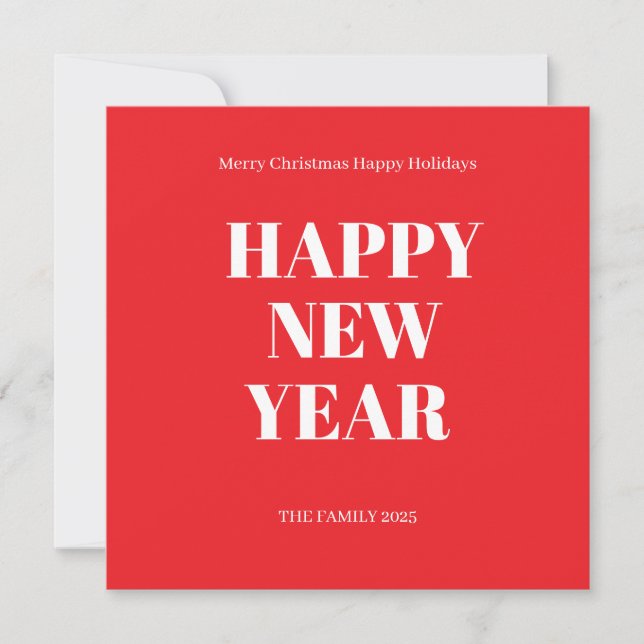 Modern Custom Text  Bold Holiday Card (Front)