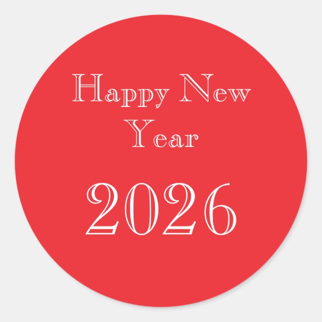 Modern Custom Text Happy New Years Classic Round Sticker (Front)