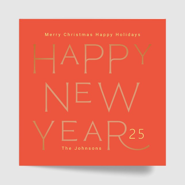 Modern Custom Text Happy New Years Editable Bold Holiday Card (Creator Uploaded)