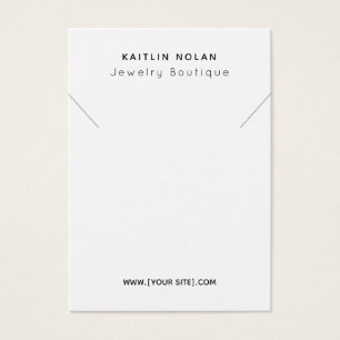 Modern Custom Text Necklace Pendant Display Card