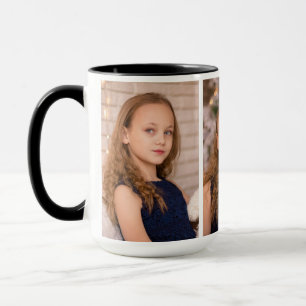 Modern Custom Three Photo Collage Mug