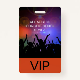 Modern Custom VIP All Access Concert Pass ID Badge