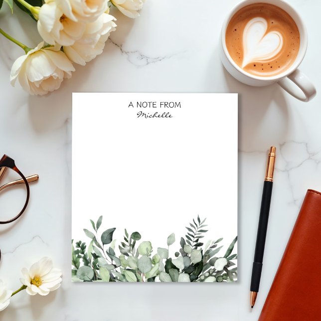 Modern Custom Watercolor Eucalyptus Greenery       Notepad (Creator Uploaded)