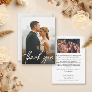 Modern Custom Wedding Multi Photos Thank You Card