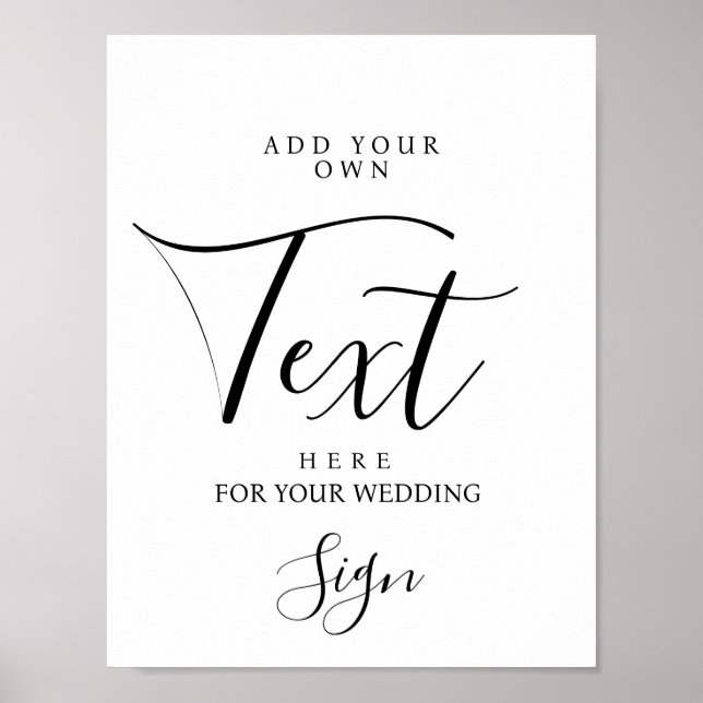 Modern custom wedding party sign (Front)